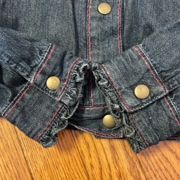 Gymboree denim jacket w/red bow detail & snap closure size 8 - Picture 6 of 8